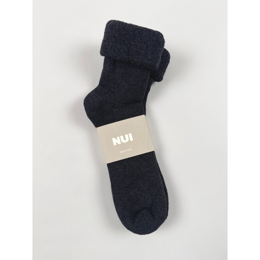 Nui Organics Lounge Socks Charcoal Adult S/M
